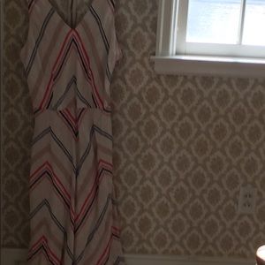 Lands end red cream and blue